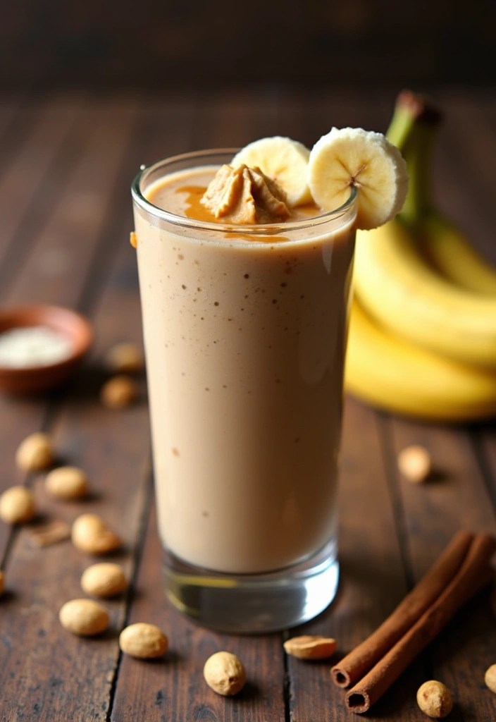 10 Healthy Smoothie Recipes You Can Make in 5 Minutes! - 4. Peanut Butter Banana Smoothie