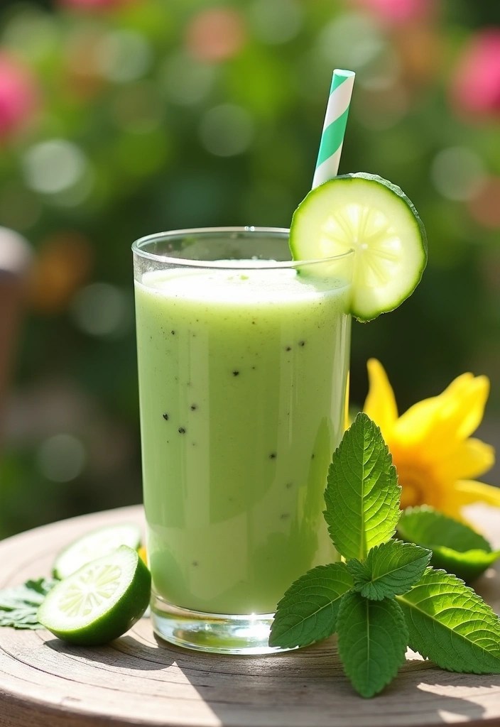 10 Healthy Smoothie Recipes You Can Make in 5 Minutes! - 6. Refreshing Cucumber Mint Smoothie