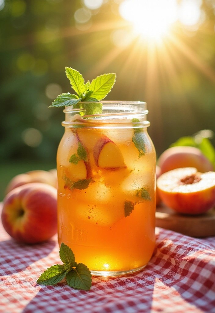 12 Guilt-Free Low-Cal Cocktails That Are Perfect for Your Next Party! - 8. Peach Iced Tea Spritzer