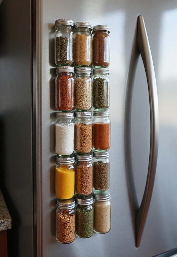 15 Genius DIY Storage Solutions That Will Organize Your Home and Elevate Your Style! - 6. Magnetic Spice Rack