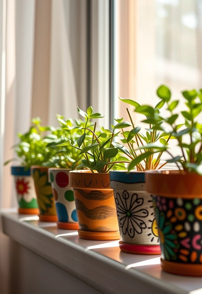 21 Ridiculously Easy DIY Home Decor Projects (Even Your Pet Could Do #9!) - 1. Painted Terracotta Pots