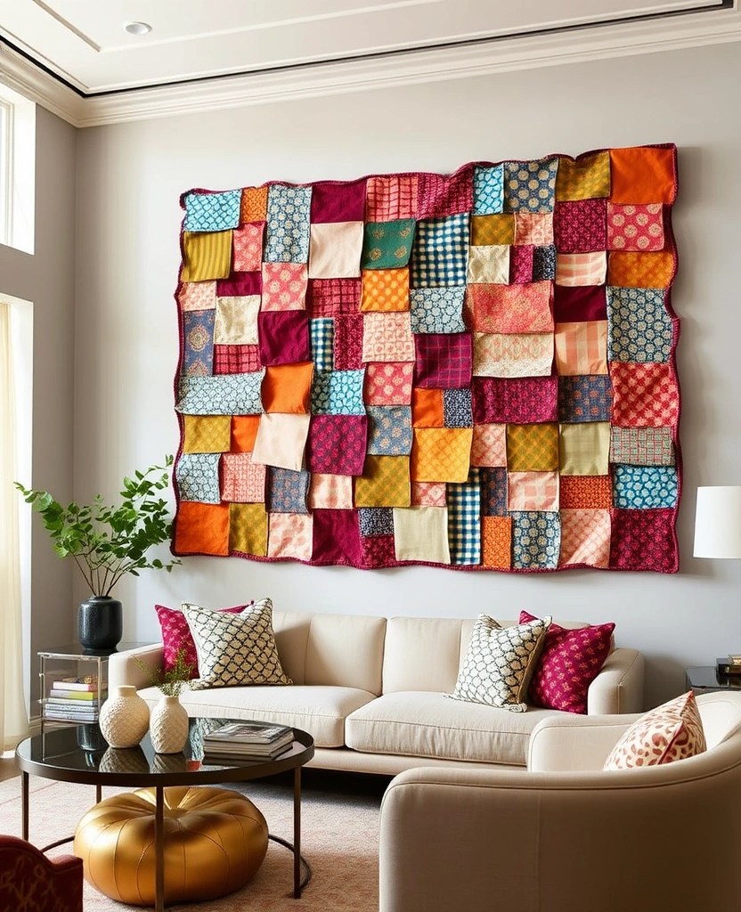 21 Ridiculously Easy DIY Home Decor Projects (Even Your Pet Could Do #9!) - 12. Easy Fabric Wall Hangings