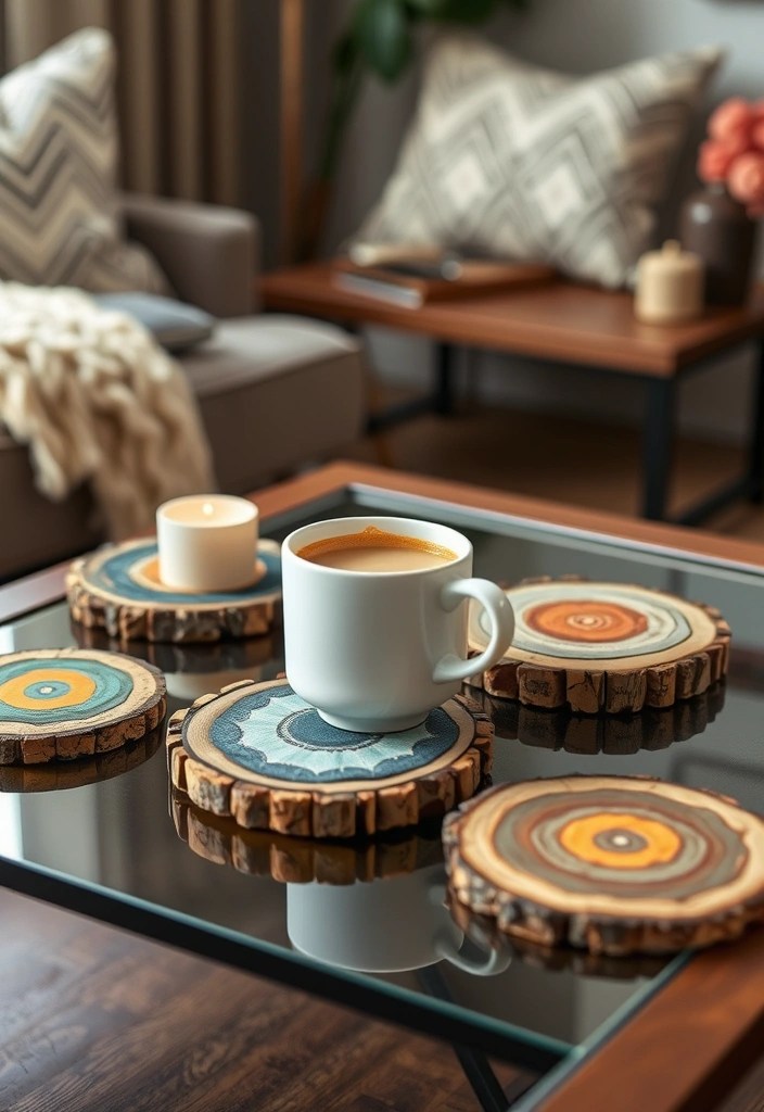 21 Ridiculously Easy DIY Home Decor Projects (Even Your Pet Could Do #9!) - 15. DIY Coasters