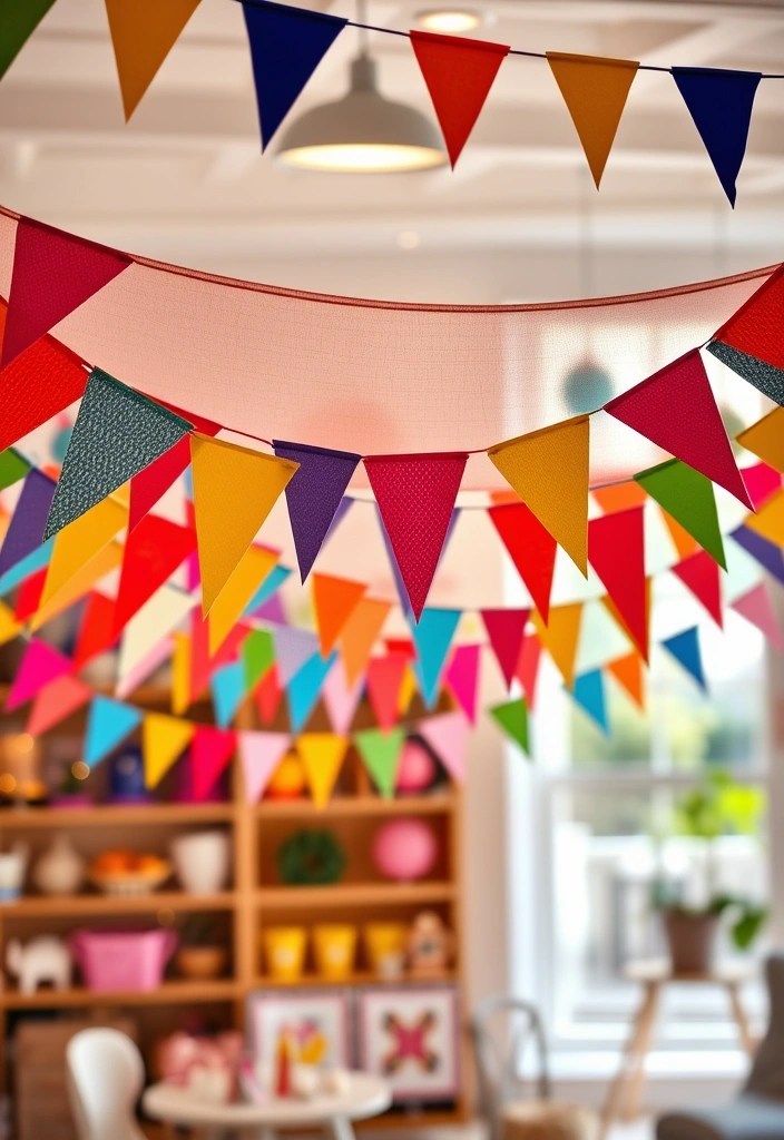 21 Ridiculously Easy DIY Home Decor Projects (Even Your Pet Could Do #9!) - 19. DIY Fabric Banners