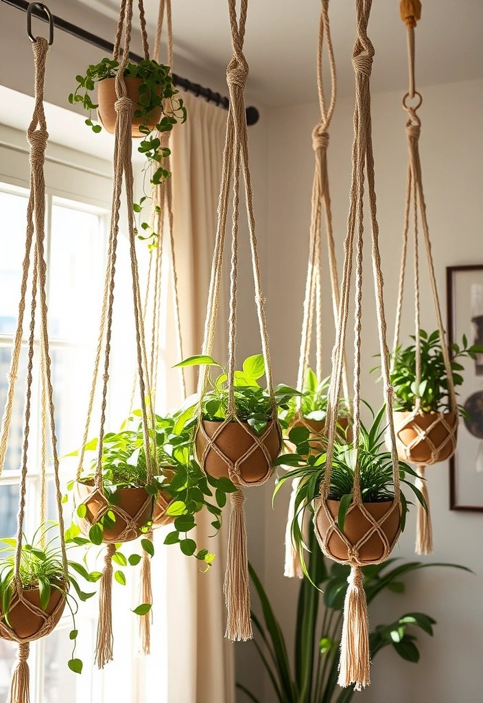21 Ridiculously Easy DIY Home Decor Projects (Even Your Pet Could Do #9!) - 4. DIY Macrame Plant Hangers